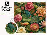 Koi Fish Lotus Wallpaper Mural: Chinoiserie Botanical Peel and Stick Wallpaper