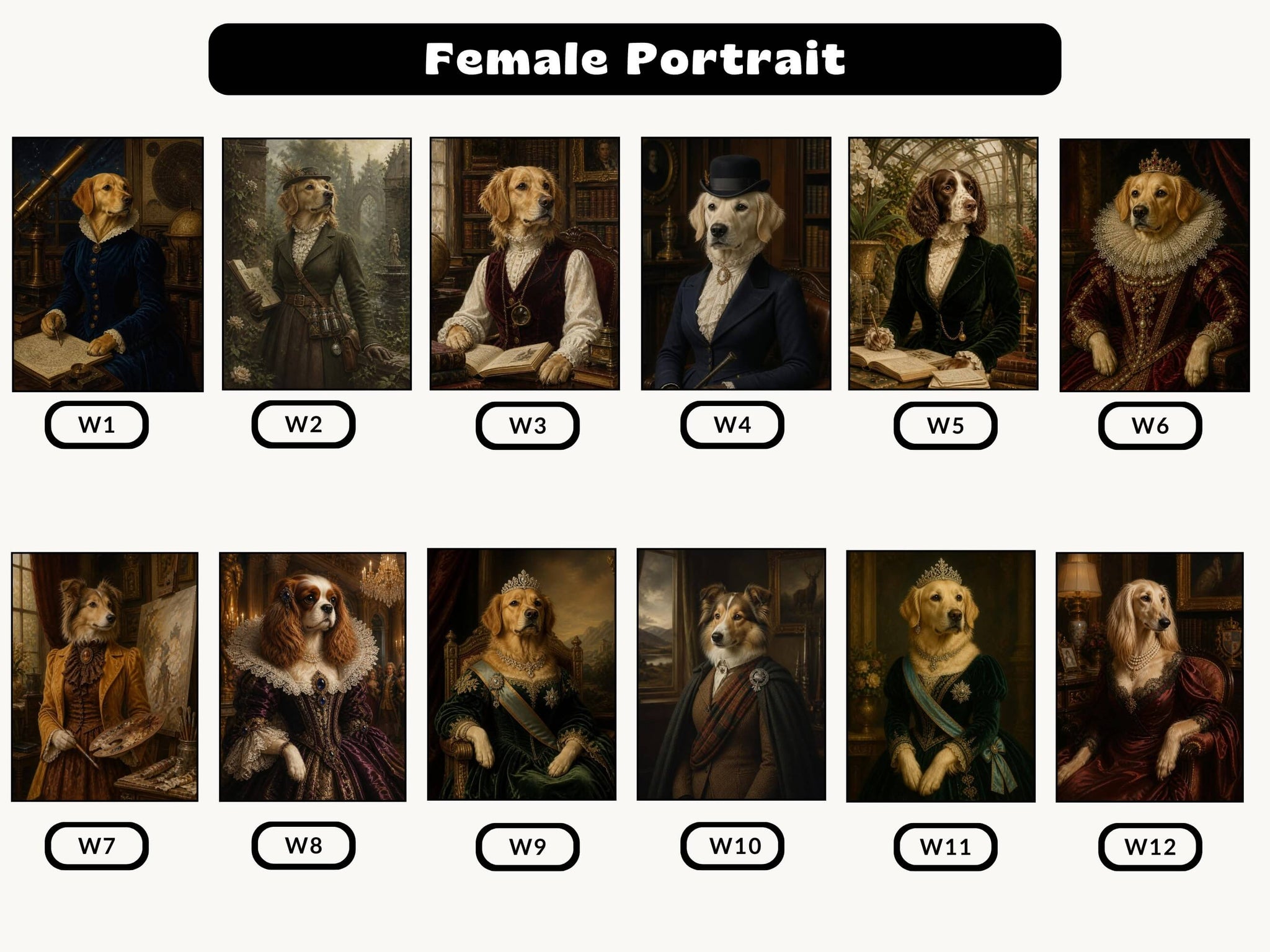 Custom Royal Dog Portrait Peel and Stick Personalized Wallpaper for Funny Vintage Room