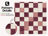 Burgundy Red Checkered Fabric Peel and Stick Wallpaper Classic Retro Kitchen Mural