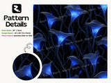 Glowing Blue Mushroom Peel and Stick Wallpaper: Magical Night Forest Mural