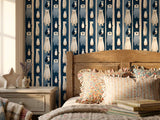 Navy Blue Arctic Animal Peel and Stick Wallpaper for Winter Theme Kids Playroom Mural