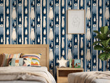 Navy Blue Arctic Animal Peel and Stick Wallpaper for Winter Theme Kids Playroom Mural
