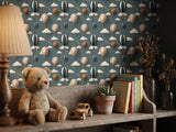 Hot Air Balloon Wallpaper: Whimsical Clouds, Stars, Moon – Nursery Wall Decor