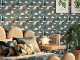 Hot Air Balloon Wallpaper: Whimsical Clouds, Stars, Moon – Nursery Wall Decor
