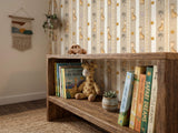 Nursery Safari Wallpaper: Giraffe, Elephant, Palm Tree, Sun – Peel & Stick or Traditional