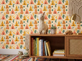 Boho Bear Teepee and Cactus Peel and Stick Wallpaper for Woodland Kids Room Mural