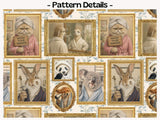 Funny Grooming Animals Peel and Stick Wallpaper Quirky Guest Bathroom Wall Mural