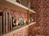 Red Floral Tree Wallpaper Mural: Indian Peony Botanical Peel and Stick Wallpaper