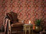 Red Floral Tree Wallpaper Mural: Indian Peony Botanical Peel and Stick Wallpaper